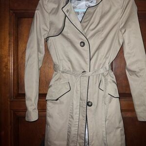 H&M Beige Trench Coat with Black Trim
